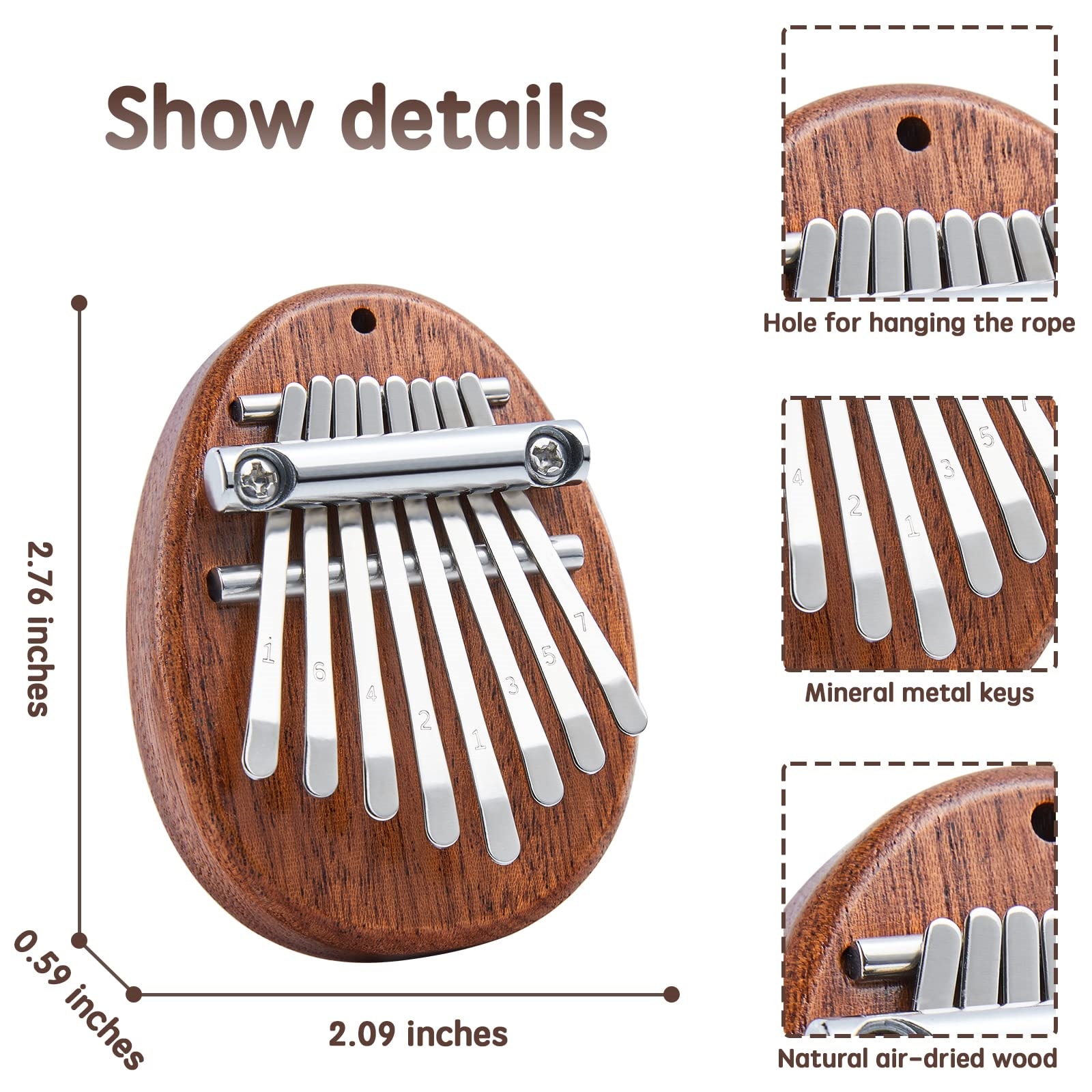 Mini Kalimba 8 Key Thumb Piano - Musical Instrument Balalaika 评论和价格
