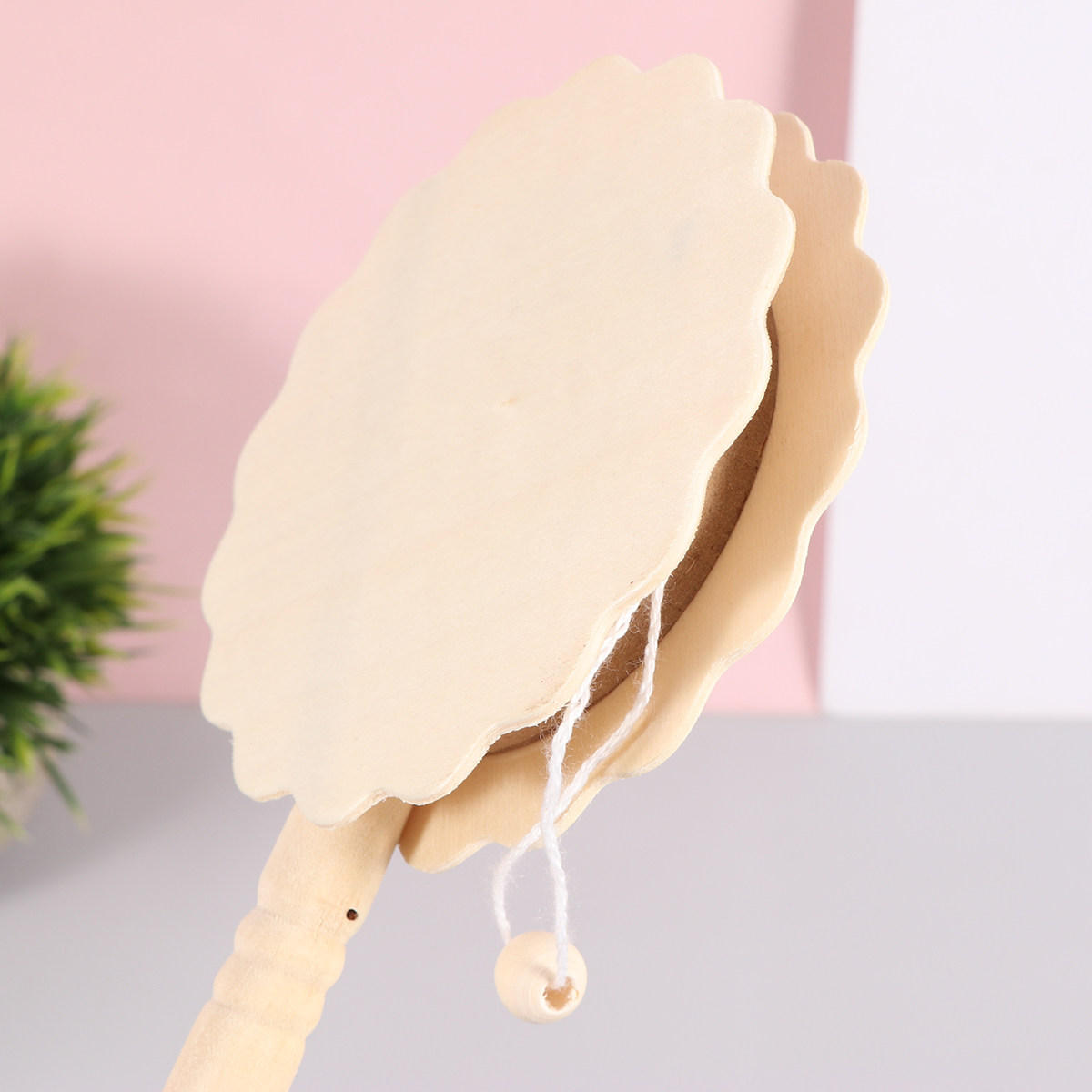 5Pcs A Drum Shaped Rattle Wood - Musical Instrument Diy 评论和价格