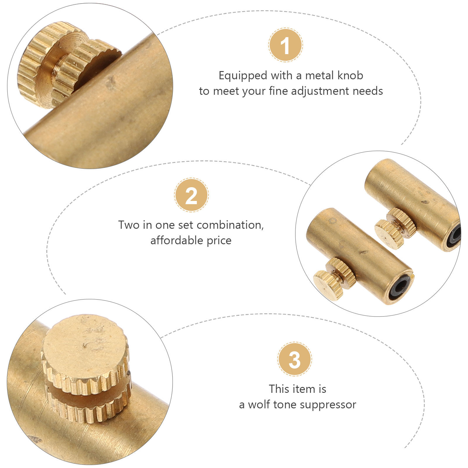 2Pcs Wolf Tone Mutes Adjustabl - Musical Instrument Accessories 评论和价格