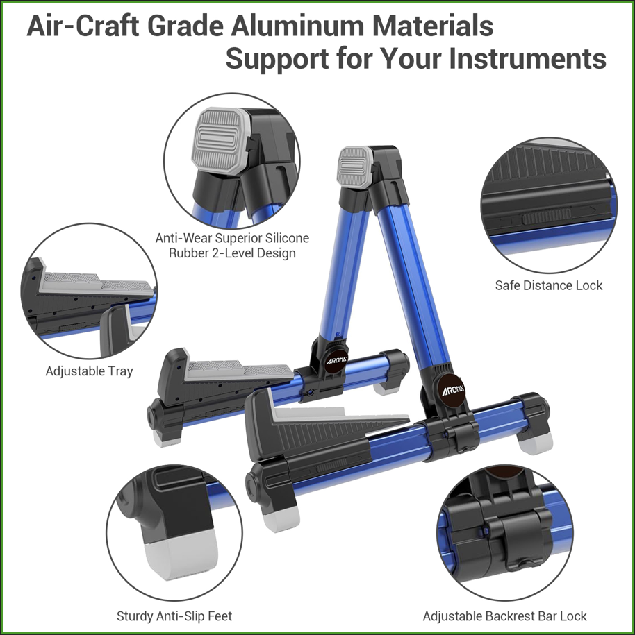 Foldable Aluminum Guitar Stand - Musical Instrument Organ 评论和价格