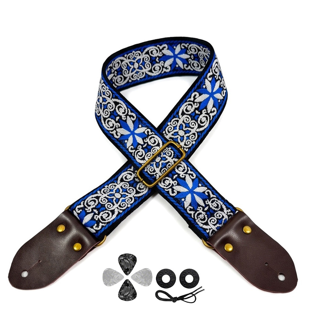 Embroidered Print Guitar Strap - Musical Instrument Organ 评论和价格