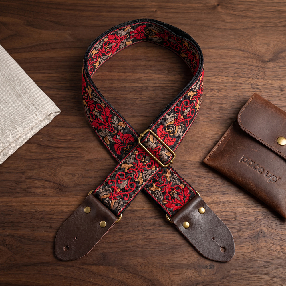 Embroidered Print Guitar Strap - Musical Instrument Organ 评论和价格