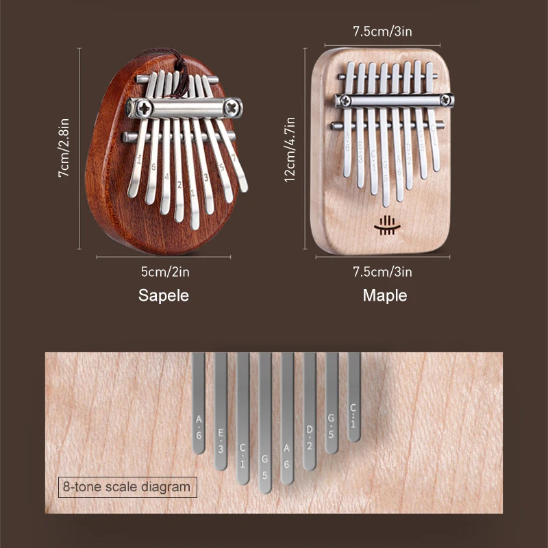 Hluru Kalimba 8 Key Mini Instr - Musical Instrument Balalaika 评论和价格